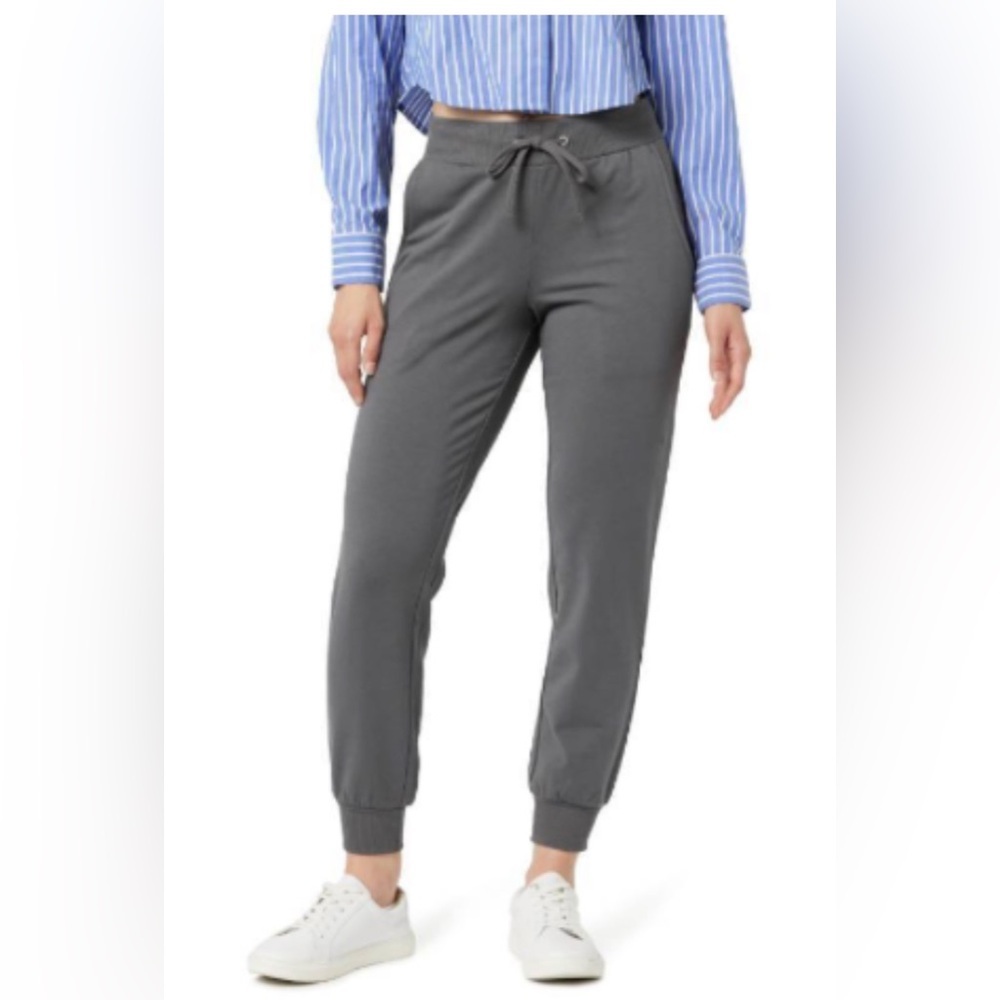 The Drop Women's Grace Supersoft Stretch Rib Cuff Jogger, Tornado Grey, L, NWT